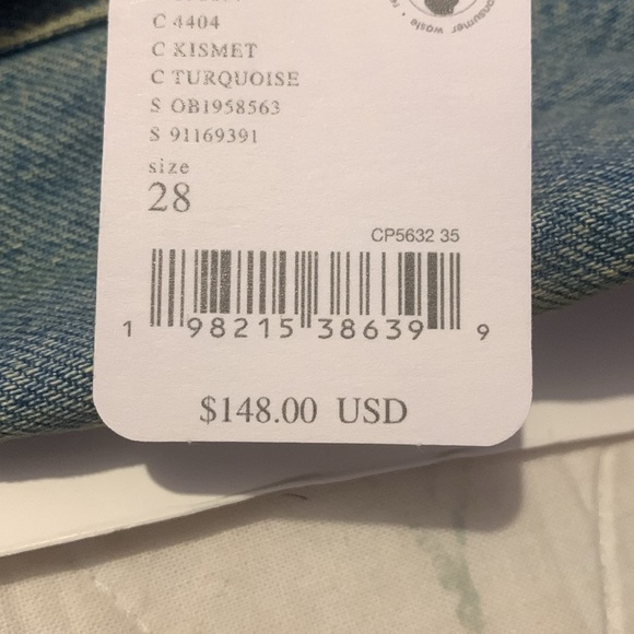 Free People We The Free Good luck Shadow Patch Barrel Jeans - Picture 11 of 11